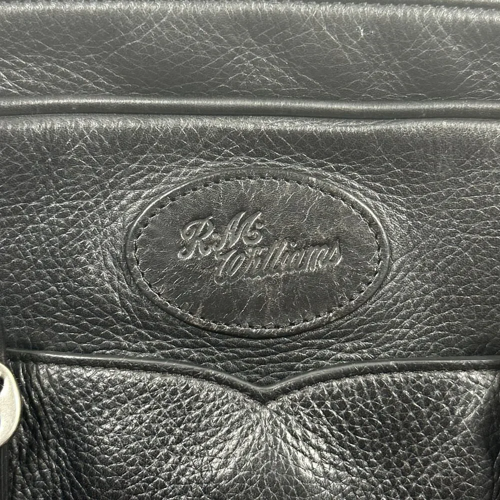 R.M. Williams Black Leather Signature Briefcase Bag